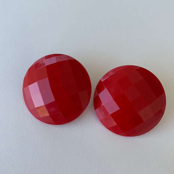 Large Red Earrings- Vintage - Picture 1 of 5